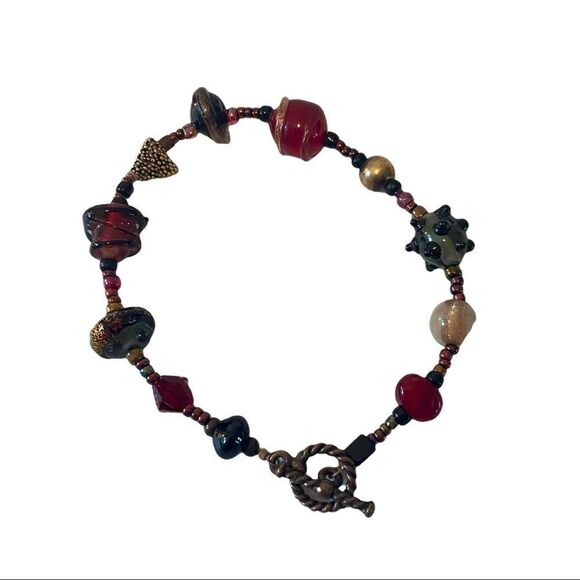 Handmade Glass Bead Bracelet.  - Picture 6 of 8